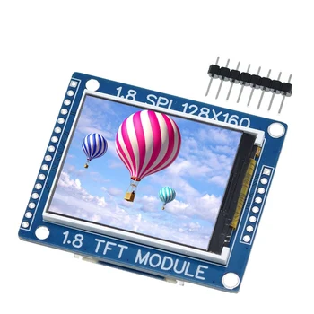 1,8 dyuymli seriyali SPI TFT LCD modulli displey PCB Adapter ic 128x160 nuqta matritsasi 3,3 V 5v Io inerface Cmmpatible LCD1602 Arduino uchun
