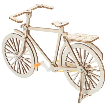 1 o'z - o'zini yig'ish to'plami kichik velosiped modeli yog'och velosiped haykali Vintage velosiped bezatish Diy ta'minoti