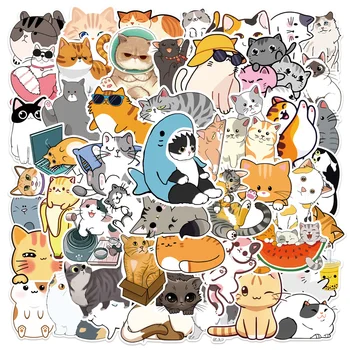 10/30/50 dona yangi DIY yoqimli mushuk stikerlari multfilm ijodiy Anime iPad kompyuter stoli bagaj avtomobil to'shagini bezatish suv o'tkazmaydigan ulgurji