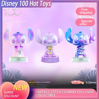 13cm rasmiy Hot Toys Disney 100 seriyali Fantasy Stitch Cosbaby qiz modeli uchun eksklyuziv Rojdestvo sovg'asi Anime figurasi