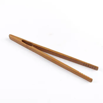 17,5 sm tabiiy bambukdan tayyorlangan qo'lda tayyorlangan choy klipi to'g'ri boshli pinset choy stakan pinset