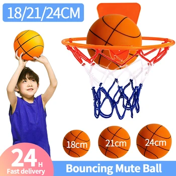 18/21/24cm bolalar soqov to'p otiluvchi yuqori moslashuvchan soqov dribling basketbol ta'lim ko'pik to'p 1-2pcs basketbol Hoop apelsin