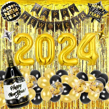 2024 yangi yil mavzusi partiyasi materiallari hayvon bosma folga balonlari lateks balon Arch to'plami chaqaloq dush partiyasi balonlari bezaklari
