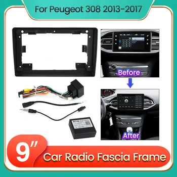 2din 9inch AutoRadio markazi konsol ushlagichi Peugeot 308 - 2013 Android avtomobil Radio ramka to'plami uchun bezak bezak paneli