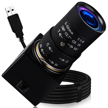 2MP Full HD veb-kamerasi CMOS OV2710 yuqori tezlikda 30fps/60fps/120fps qora va oq monoxrom 2.8-12mm Varifokal linzalari USB kamera UVC
