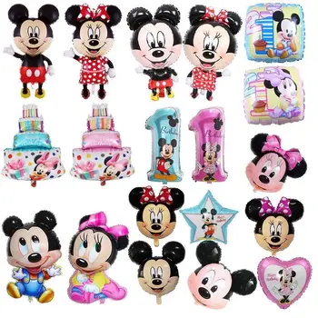 50pcs multfilm Disney Mickey Minnie folga balon tug'ilgan kuni partiya bezatish chaqaloq dush bolalar tuyulsada Air Globos materiallari ulgurji
