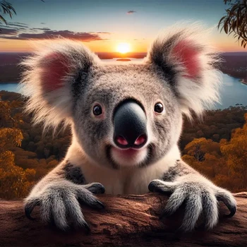 5D DIY to'liq dumaloq matkap Olmosli rasm Koala to'plami uy dekoratsiyasi Art Craft 40x40cm