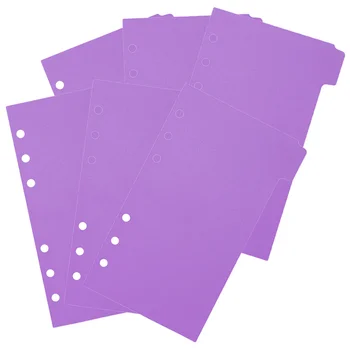 6 Choyshab Plastik Cho'ntak Papka Notebook Ring Bo'luvchi Tabs Majburiy Sahifa Separators Purple Pvc
