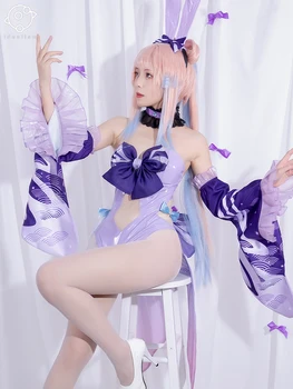 Anime Genshin Impact Ko'rsatkich Sangonomiya Kokomi Cosplay Costume O'yin Sexy Bunny Qiz Kiyim Kostyum Summertime Kiyim Meshlarni Sovg'a