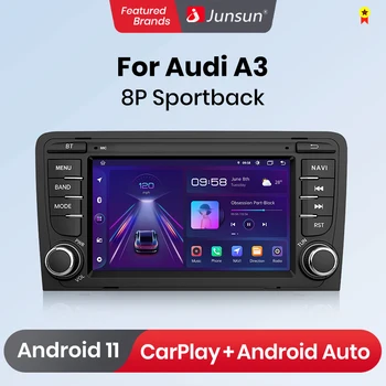 Audi A3 8p uchun Junsun AI ovozli Android Avto Radio 2003-2011 S3 RS3 Sportback Carplay avtomobil Multimedia RDS GPS No 2din autoradio