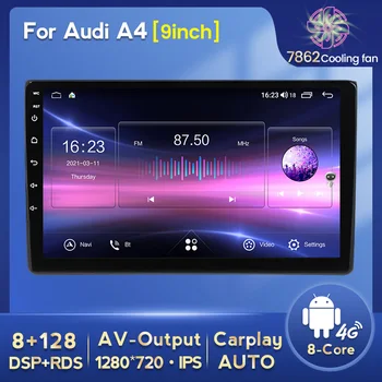 Audi A4 B6 b7 uchun FELLOSTAR 2000-2009 S4 2002-2008 RS4 2005-2009 avtomobil Radio GPS navigatsiya Multimedia Video pleer Android 12 BT