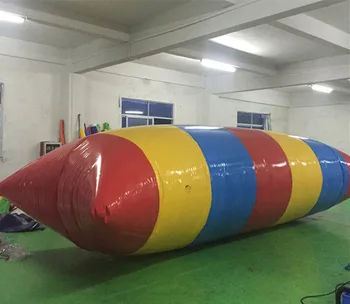 Bepul yuk 6m 7m 8m Inflatable Jump Blob suv Inflatable Catapult Bag Jumping yostig'i nasos bilan birga keladi