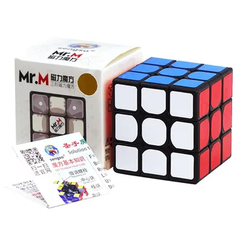 Bolalar bolalar uchun Sengso Mr. m 3x3 magnit Magic Cube Stickerless qora Shengshou Mr m 3x3x3 magnit tezligi Cubo Magico o'yinchoqlar