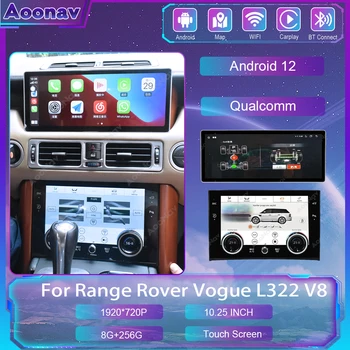 Eng yangi Android 12 avtomobil radio uchun Range Rover Vogue L322 V8 2002-2012 AC Panel Multimedia Player GPS simsiz Carplay birligi
