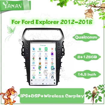 Ford Explorer uchun Android 11 128GB avtomobil radiosi 2012-2018 14.5 dyuymli Tesla Avto Stereo Multimedia pleer GPS navigatsiya Carplay birligi