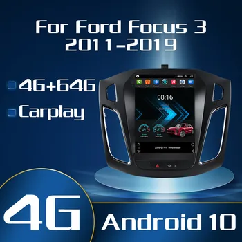 Ford Focus 3 Mk 3 2011 2012 2013-2019 GPS uchun avtomobil radiosi Multimedia Video pleer Tesla uslubidagi ekran uchun 2 din DSP Android 10 IPS