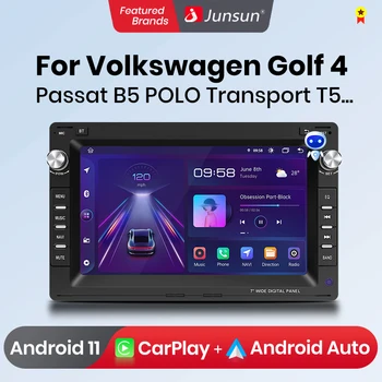 Golf uchun Junsun Android Avto Radio 4 Passat POLO Transport T5 Multivan Seat Jetta Carplay avtomobil Multimedia GPS 2din autoradio