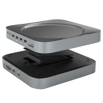 HDD panjaralari bilan USB C joylashtirish stantsiyani 2.5 SATA NVMe M. 2 SSD HDD Case-mos Mac Mini uchun 4K/30Hz