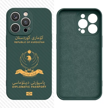 IPhone 15 14 13 12 11 Pro Max Xs XR Mini 7 8 6S Plus 5 SE 2022 uchun Kurdiston Kurdistanikkompyuter uchun pasport qopqog'i