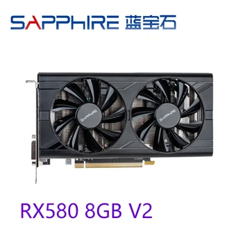 Ishlatilgan Sapphire RX580 8GB V2 grafik kartalari AMD RX uchun 256bit GDDR5 video karta 500 series RX 580 8g D5 V2 1284MHZ 7000MHZ kompyuter xaritalari
