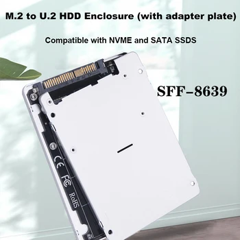 M. 2 SSD uchun U. 2 Adapter karta M. 2 NVMe SATA-avtobus NGFF SSD uchun PCI-e U. 2 Adapter kompyuter-holda bilan E3.0x4 PCIe M2 Adapter Converter