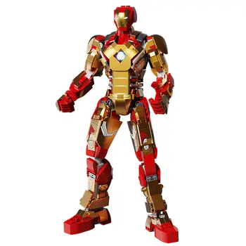 Marvel Iron Man Anti-Hulk Mech Animatsiya Periferik Qurilish Bloklari Jumboq Yig'ilgan O'yinchoqlar Ijodiy Model Bezak Sovg'a Ulgurji
