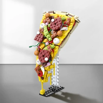 MOC Mini Pizza Slice qurilish bloklari 221pcs Pizza Creative DIY g'ishtlari restoran uchun oziq-ovqat bezaklari bolalar o'yinchoqlari o'g'il bolalar sovg'alari