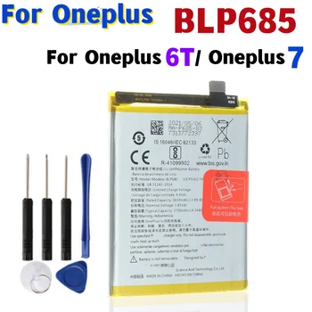 Oneplus 685T uchun Original telefon batareyasi BLP3700MAH 6t / Oneplus 7 telefon batareyalari bepul Asboblar telefon AKKU