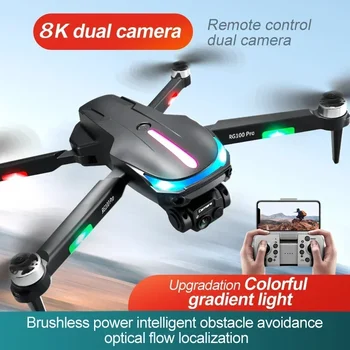 Professional HD havo fotografiya ikki kamerali dron RG100Pro dron 8K 5G GPS ko'p yo'nalishli to'siqlardan qochish
