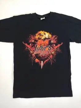 Slayer T-ko'ylak 2010 Tour ikki tomonlama Skull qurol Sz kichik