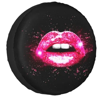 Suzuki Mitsubish moda uchun Sexy Glitter Lips zaxira shinalar qopqog'i sumkasi sumkasi qizil lab bo'yog'i avtomobil g'ildiragi himoyachilari Aksessuarlar