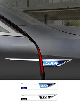 Suzuki SX2 avtomobil Fender metall Sticker tashqi yillik teglar o'zgartirish avtomobil gerbi Aksessuarlar uchun 4pcs / to'siq