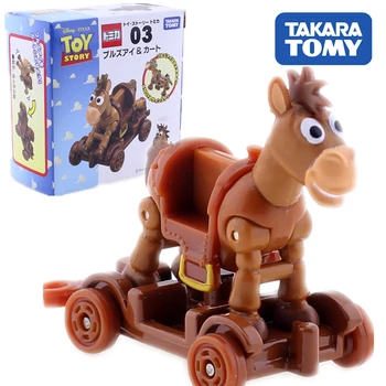 Takara Tomy Tomica Disney Toy Story 03 Bullseye & Yog'och Truck Avtomobil Issiq Pop Bolalar Avtomobil Avtomobil Diecast Metall Model Collectibles