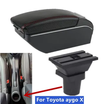 Toyota Aygo X qo'ltiq qutisi uchun uglerod tolali qo'l dayama Markaziy saqlash qutisi USB kuldon Kubogi ushlagichi avtomobil aksessuarlari bilan jihozlangan