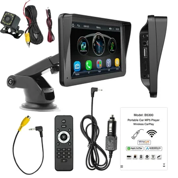 Universal 7 dyuymli avtomobil radiosi FM Multimedia Video pleer portativ simsiz Apple CarPlay Android Auto sensorli ekrani B5300A xost