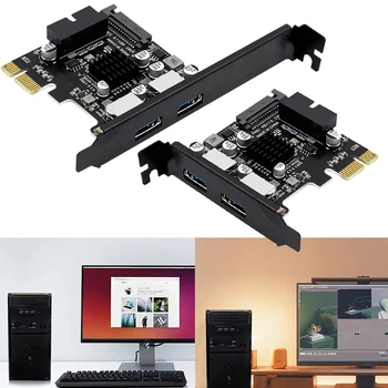 USB 3.0 PCI-E kengaytirish kartasi SATA 15PIN quvvat porti USB3.0 Hub 19PIN/20PIN old Panel PCI-E kompyuter ish stoli uchun USB kengaytirish kartasiga