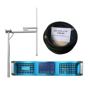 YXHT-TV 1,2 kVt FM Transmitter + 1-Bay Antenna + 30 metr oziqlantiruvchi kabel ulagichlari bilan radio stantsiyasi uchun 1200 Vt to'plam